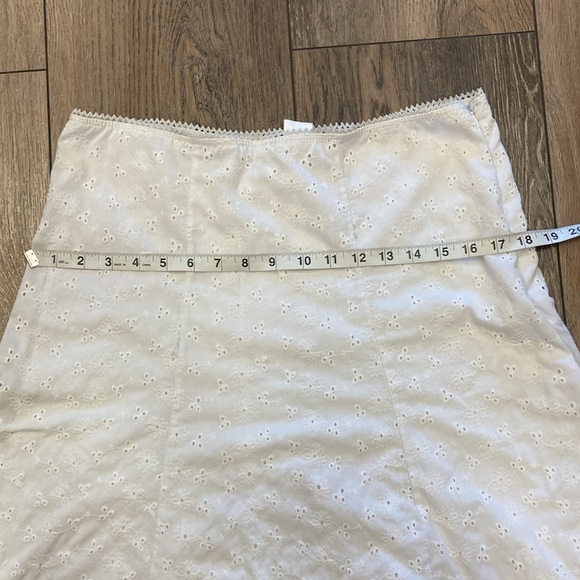 White, Eyelet, Women's, Skirt, midi, wedding, bridal, casual, church, basic - Picture 2 of 7
